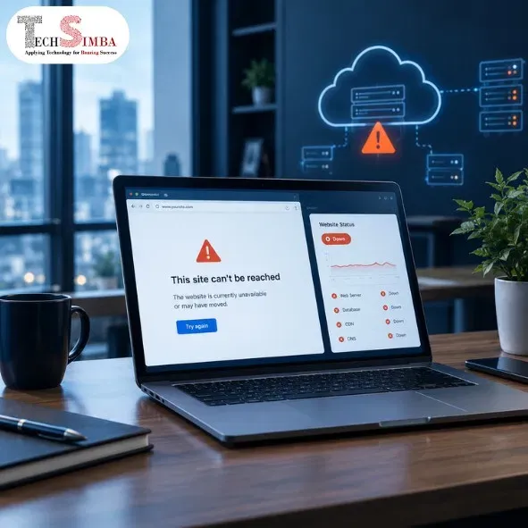 Website down error on a laptop, a sign you need website maintenance services